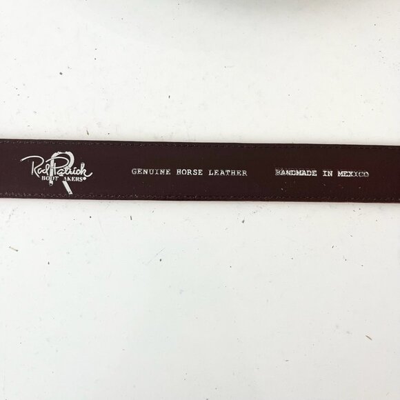 NEW Rod Patrick Boots Mens Western Belt 1.25" Sz 42 Tan Horse Leather Taper End - Picture 7 of 8